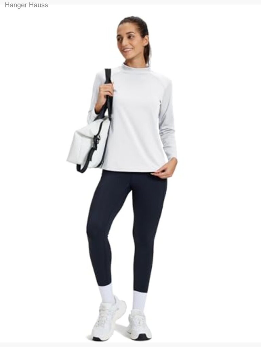 Long Sleeve Thermal Mock Turtleneck Fleece Base Layer Athletic Top - Picture 6 of 7